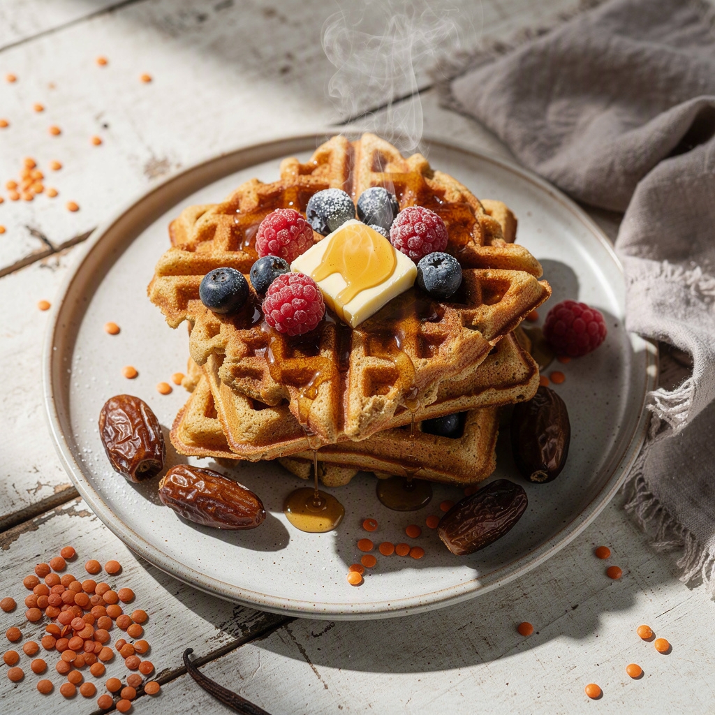 Red Lentil Waffles (Breakfast)
