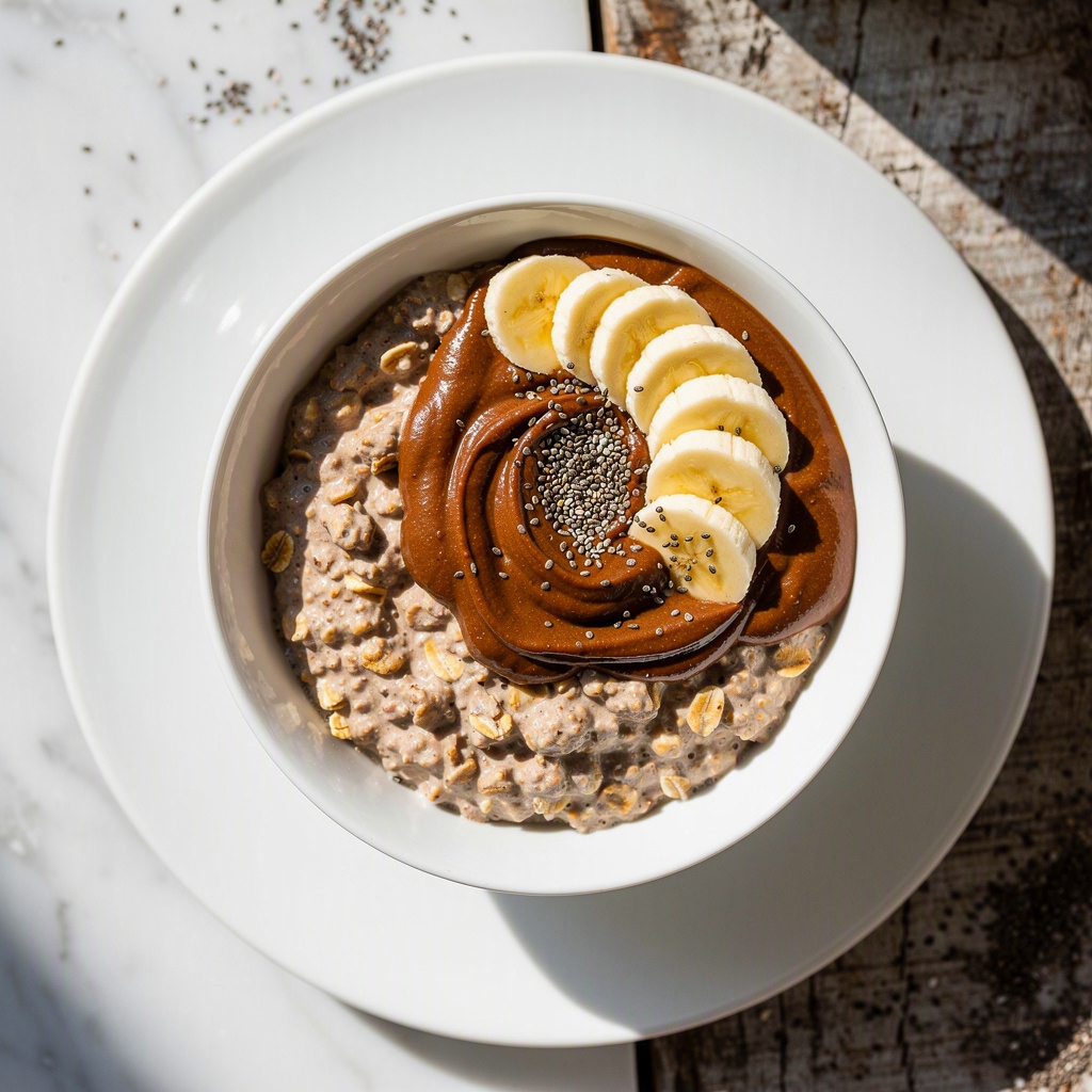 Chocolate Peanut Butter Overnight Oats (Breakfast)