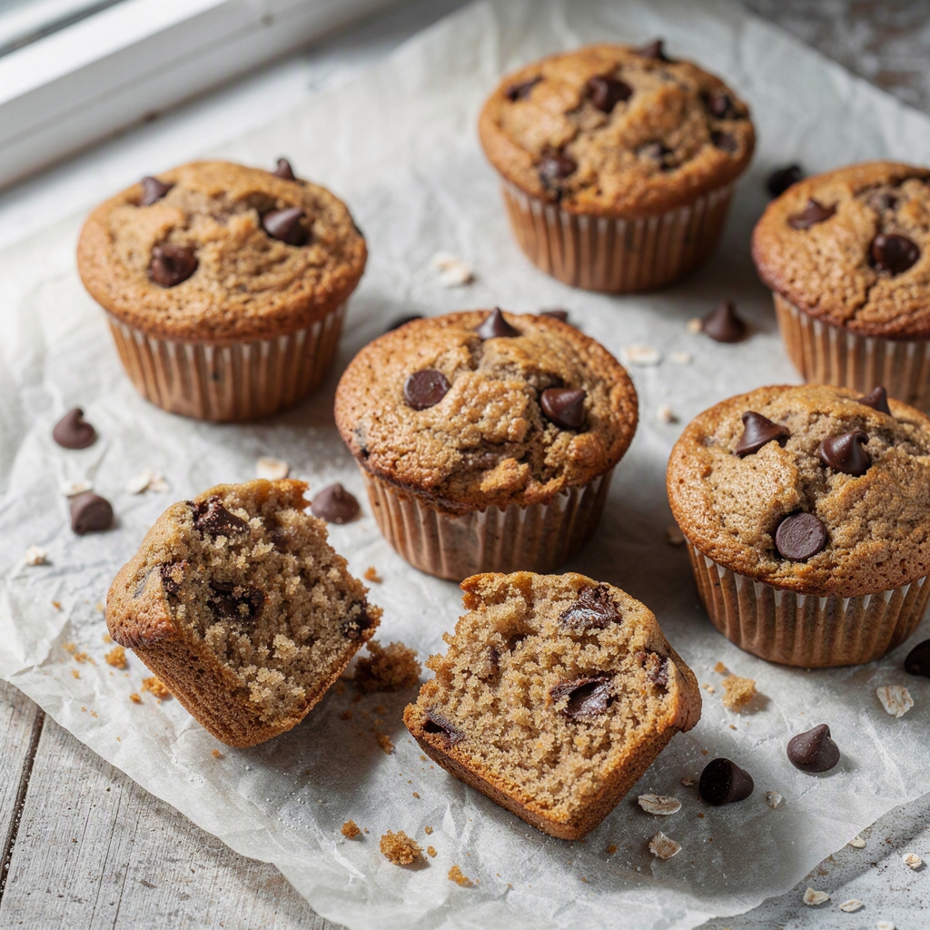 Vegan Banana Chocolate Chip Muffins (Dessert)