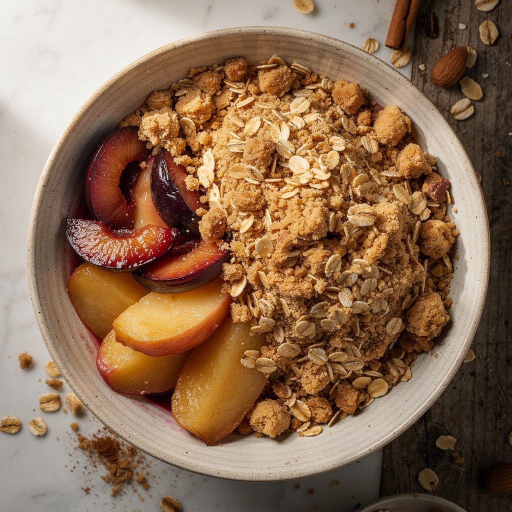 Plum And Apple Crumble (Dessert)