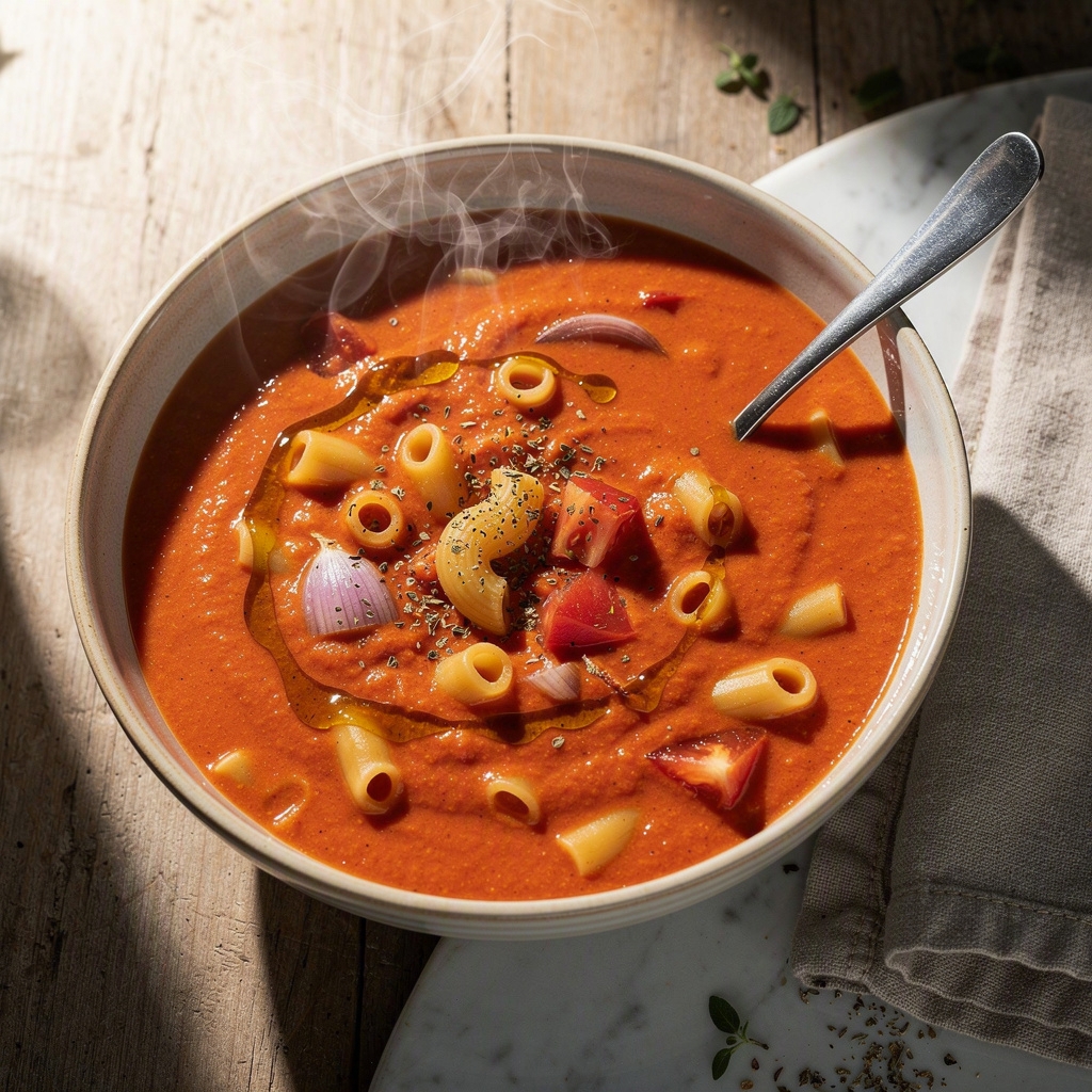 Vegan Tomato Pasta Soup