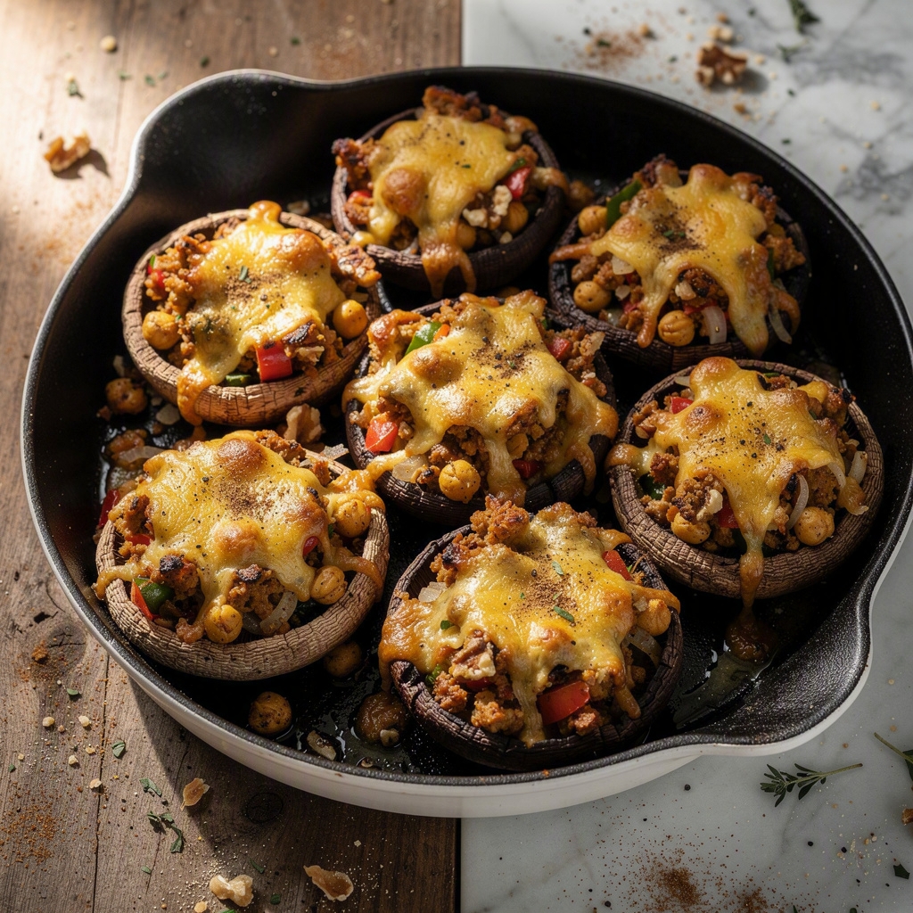 Vegan Stuffed Portobello Mushrooms