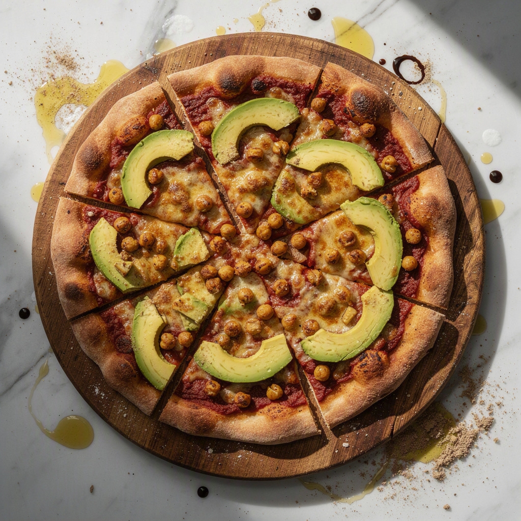 Avocado Chickpea Pizza