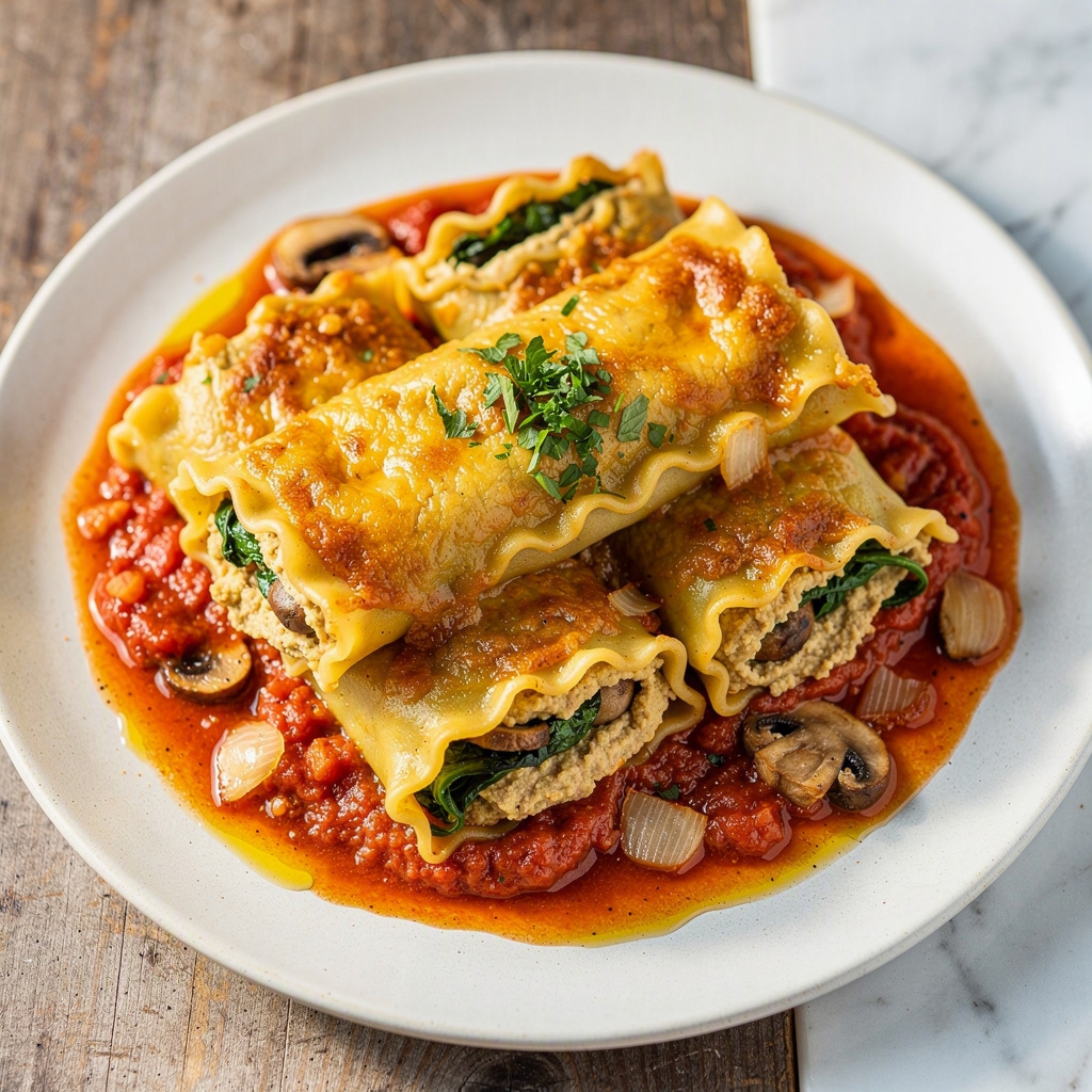 Vegan Lasagna Roll Ups