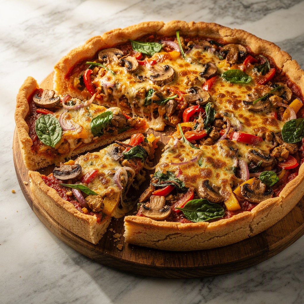 Vegan Deep Dish Pizza