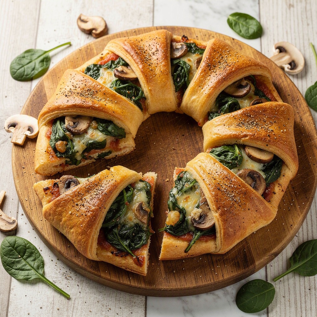 Vegan Spinach Pizza Crescent Ring