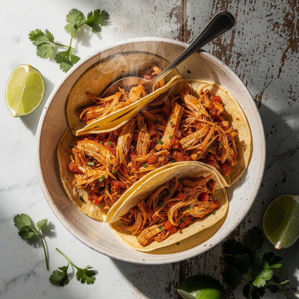 Healthy Crockpot Chicken Tacos