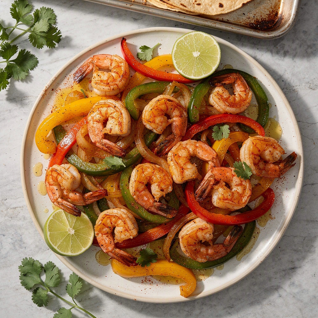 Sheet Pan Shrimp Fajitas