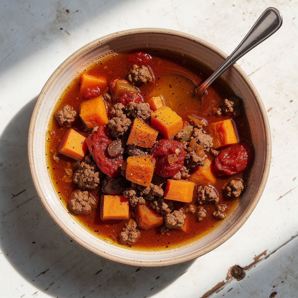 Ground Beef and Sweet Potato Chili