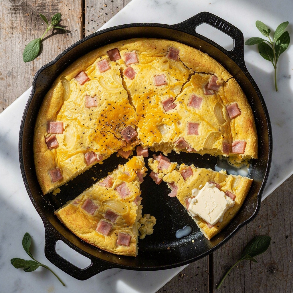 Low Carb Frittata with Ham and Cheese
