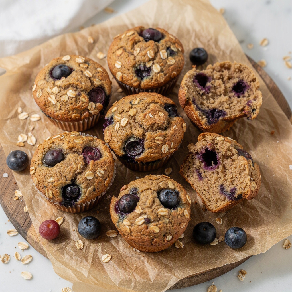 Healthy Blueberry Banana Muffins