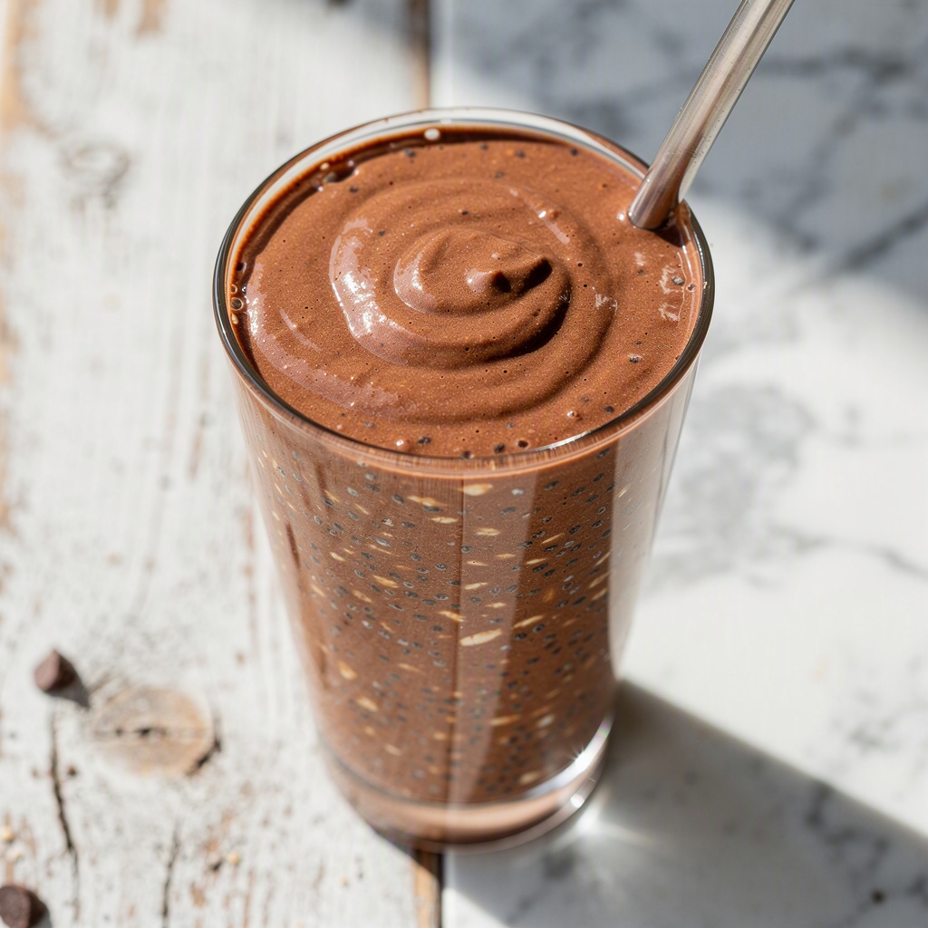Chocolate Peanut Butter Overnight Oats with Chia Seeds