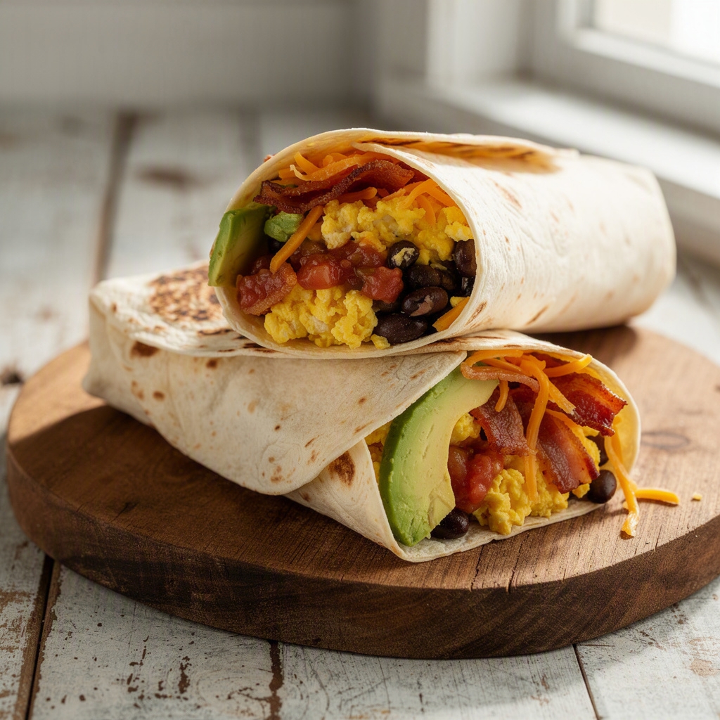 Southwest Bacon Breakfast Burrito Recipe