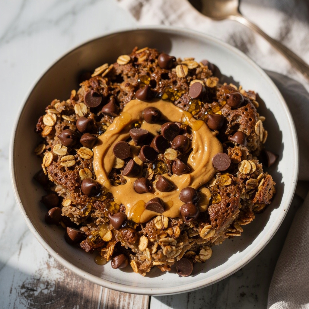 Chocolate Peanut Butter Baked Oatmeal