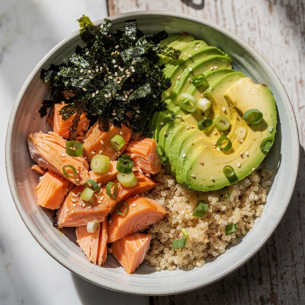 Salmon and Seaweed Power Bowl