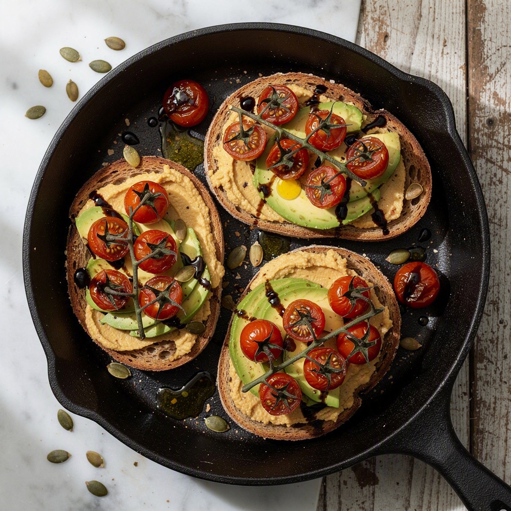 Roasted Tomato & Hummus Toast with Balsamic