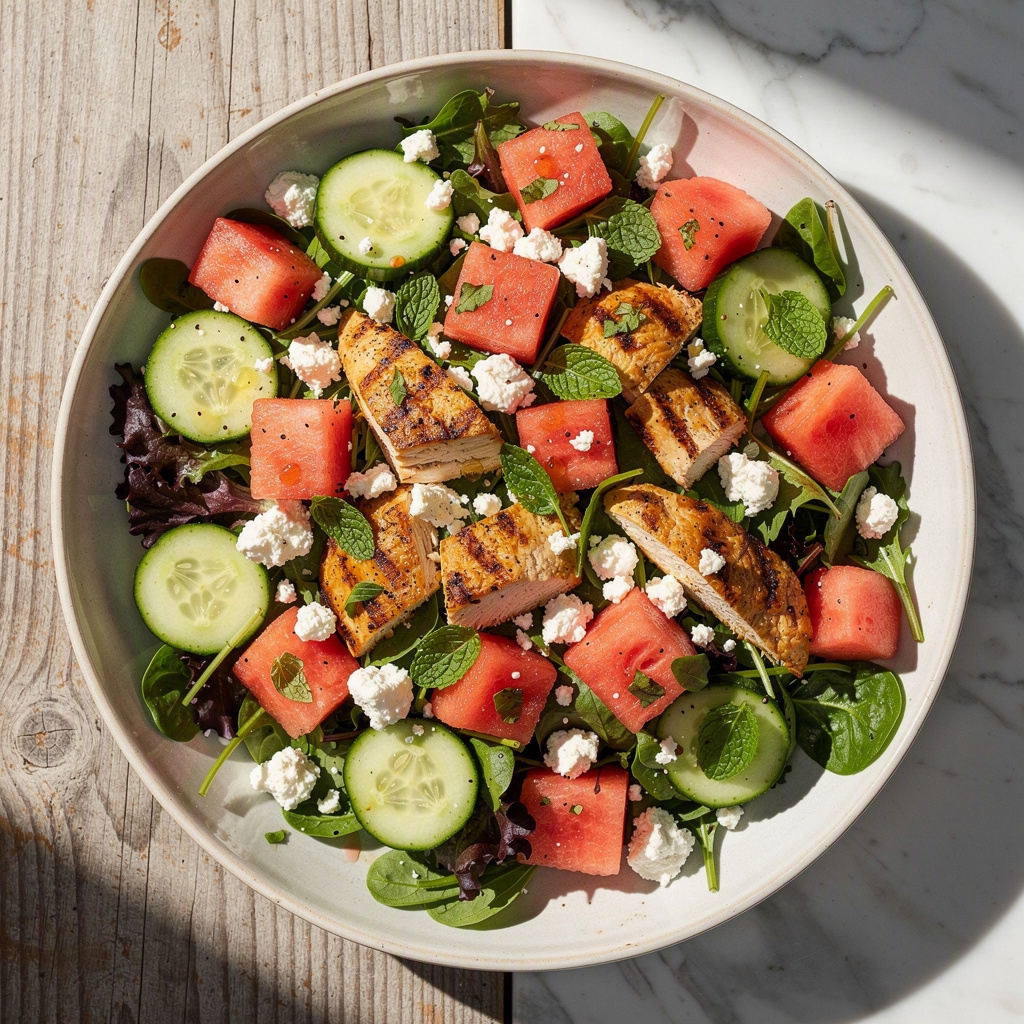 Grilled Chicken Watermelon Salad