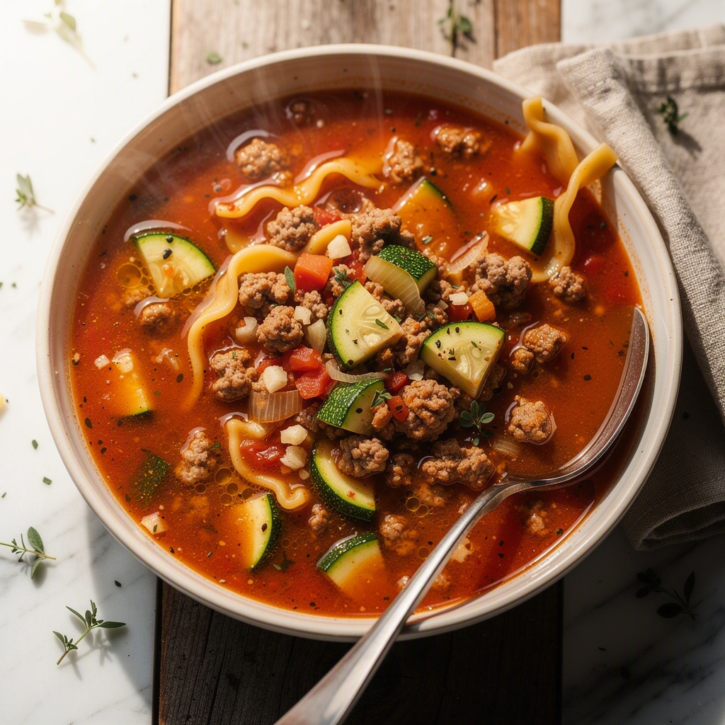 Instant Pot Ground Turkey Lasagna Soup