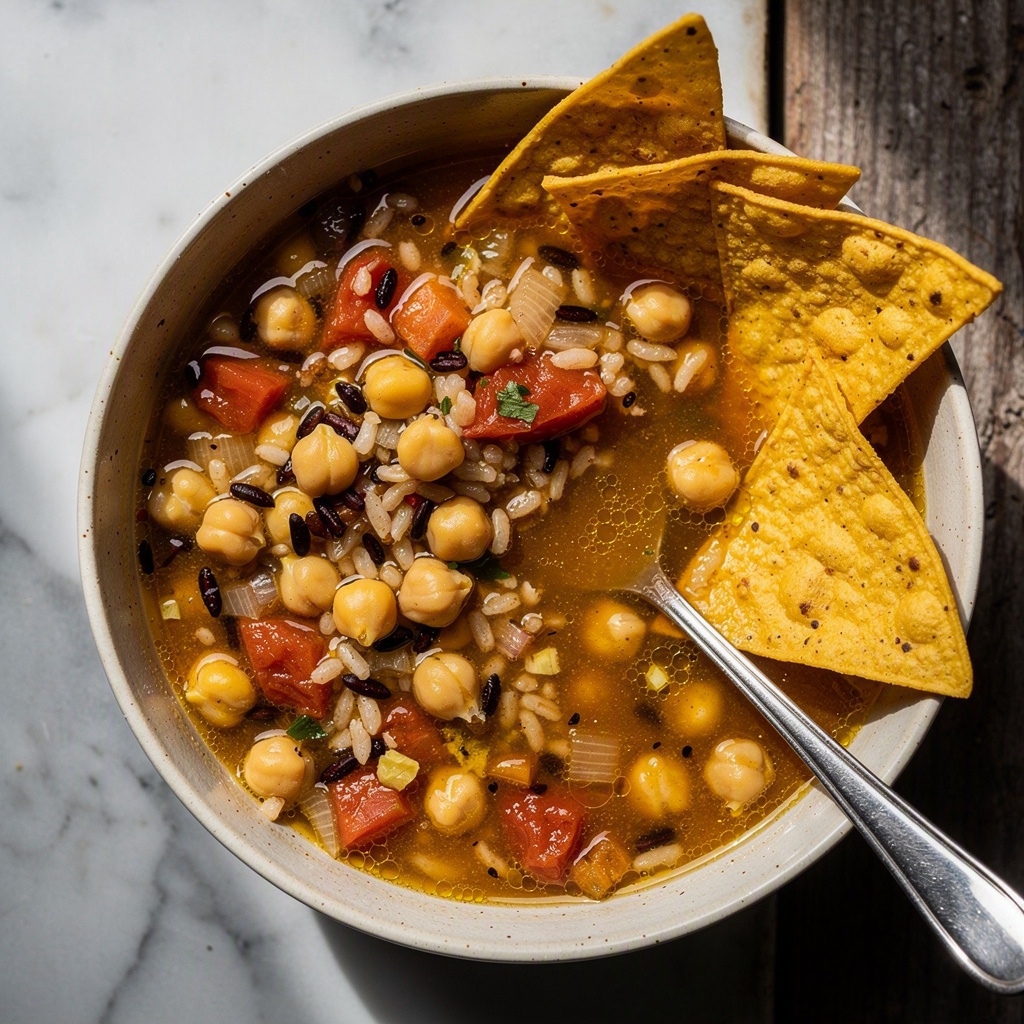 Chickpea & Rice Tortilla Soup