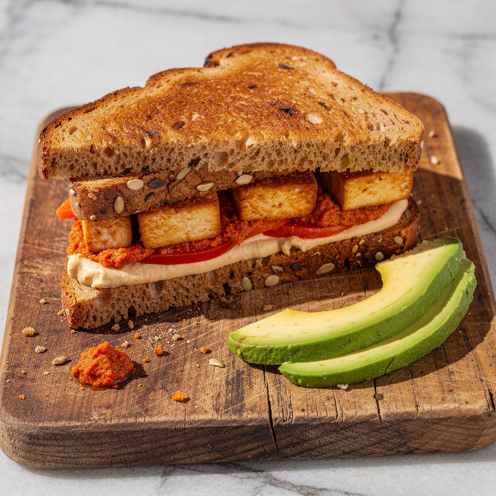 Roasted Bell Pepper Pesto Sandwich