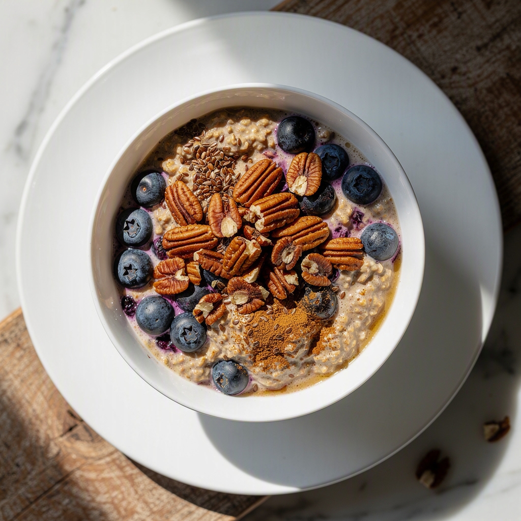 Flaxseed Blueberry Overnight Oats