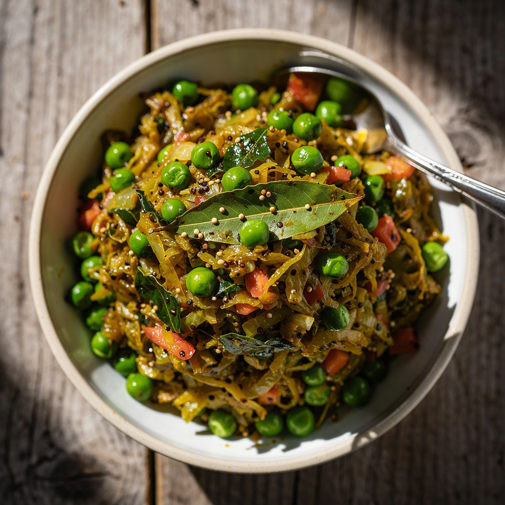 Patta Gobi & Matar (Cabbage & Peas)