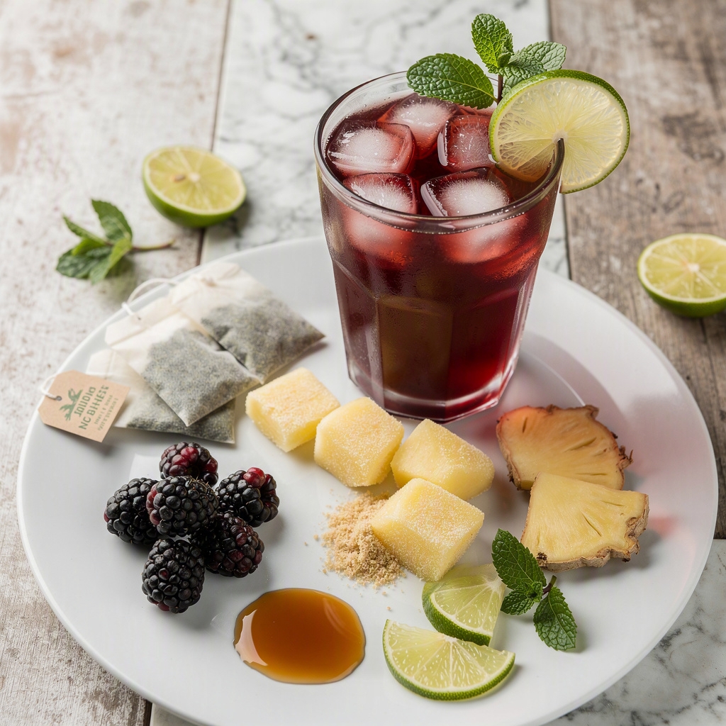 Blackberry Ginger Iced Green Tea
