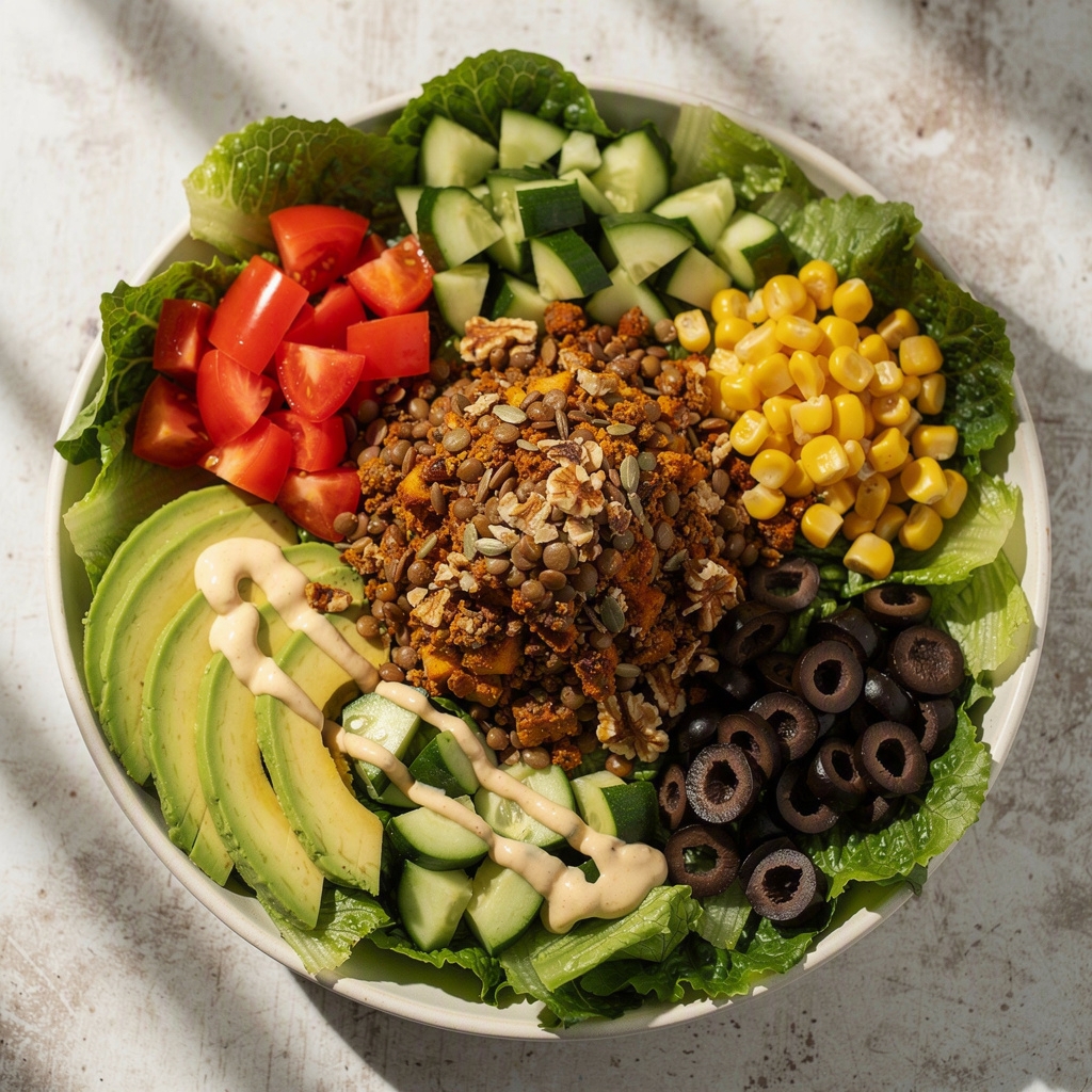 Bold Filling Lentil Taco Salad