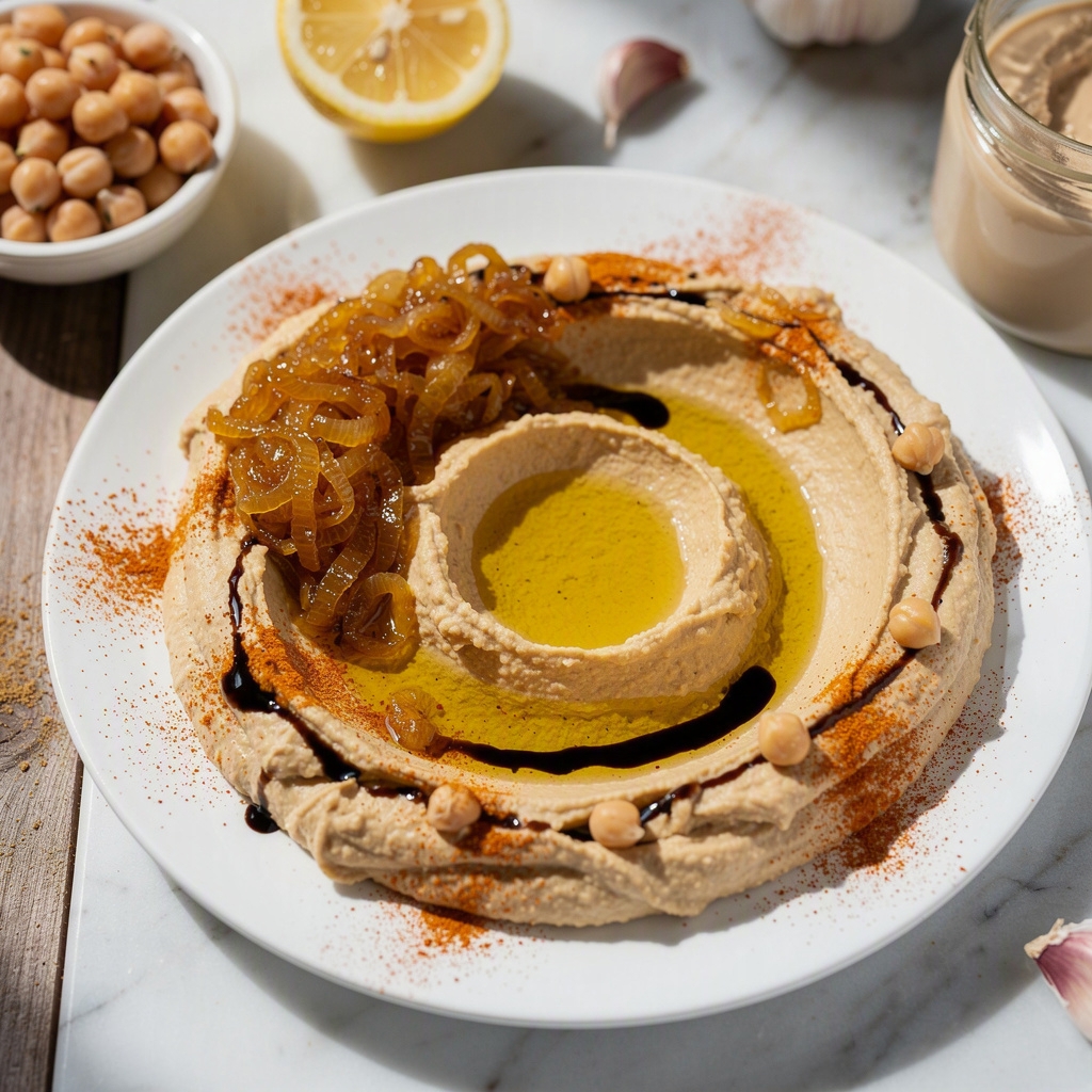 Caramelized Onion Balsamic Hummus