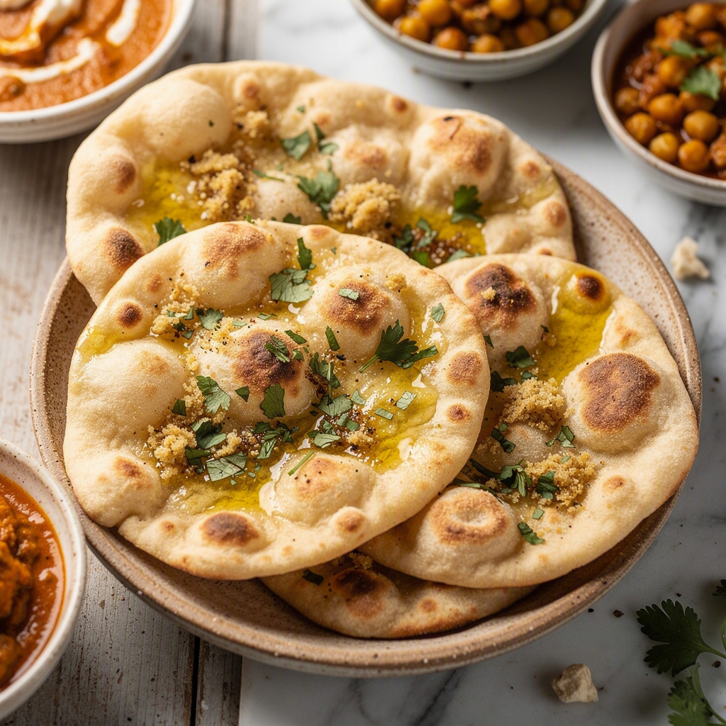 Herb & Garlic Homemade Naan