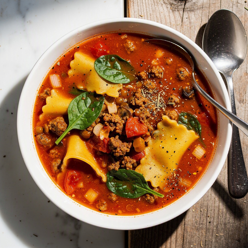 One-Pot Lasagna Soup