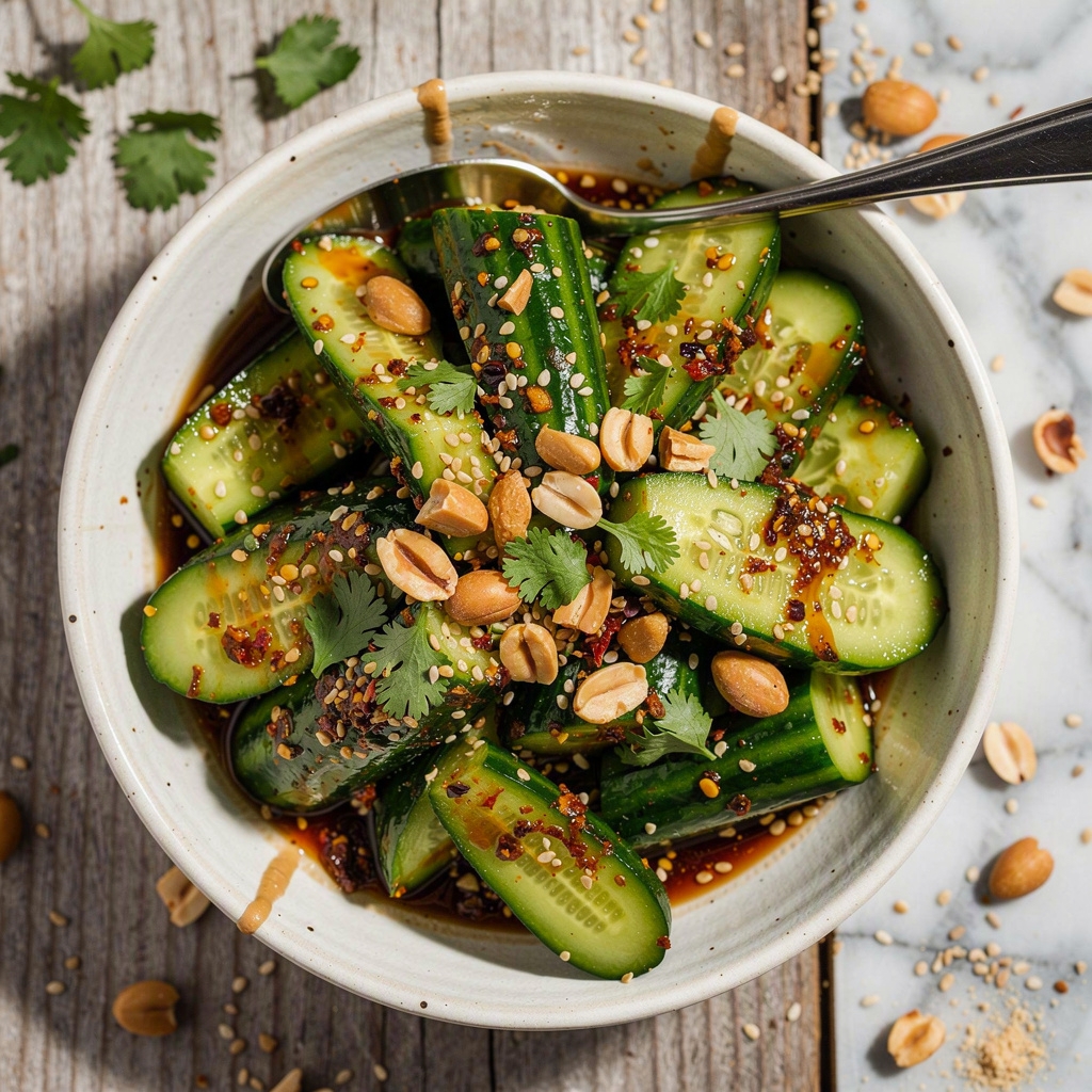 Peanut & Chili Oil Cucumber Salad