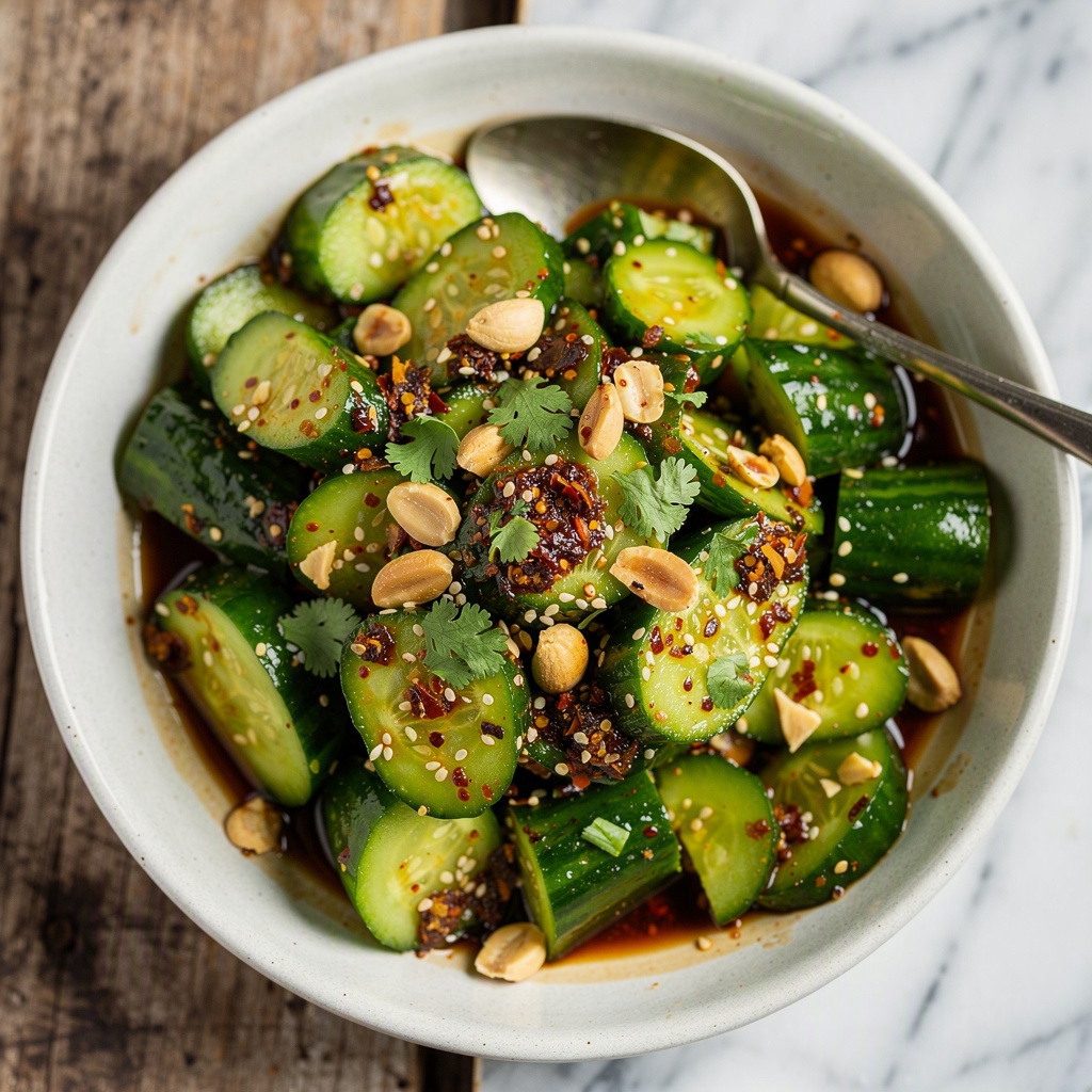 Peanut Chili Oil Cucumber Salad