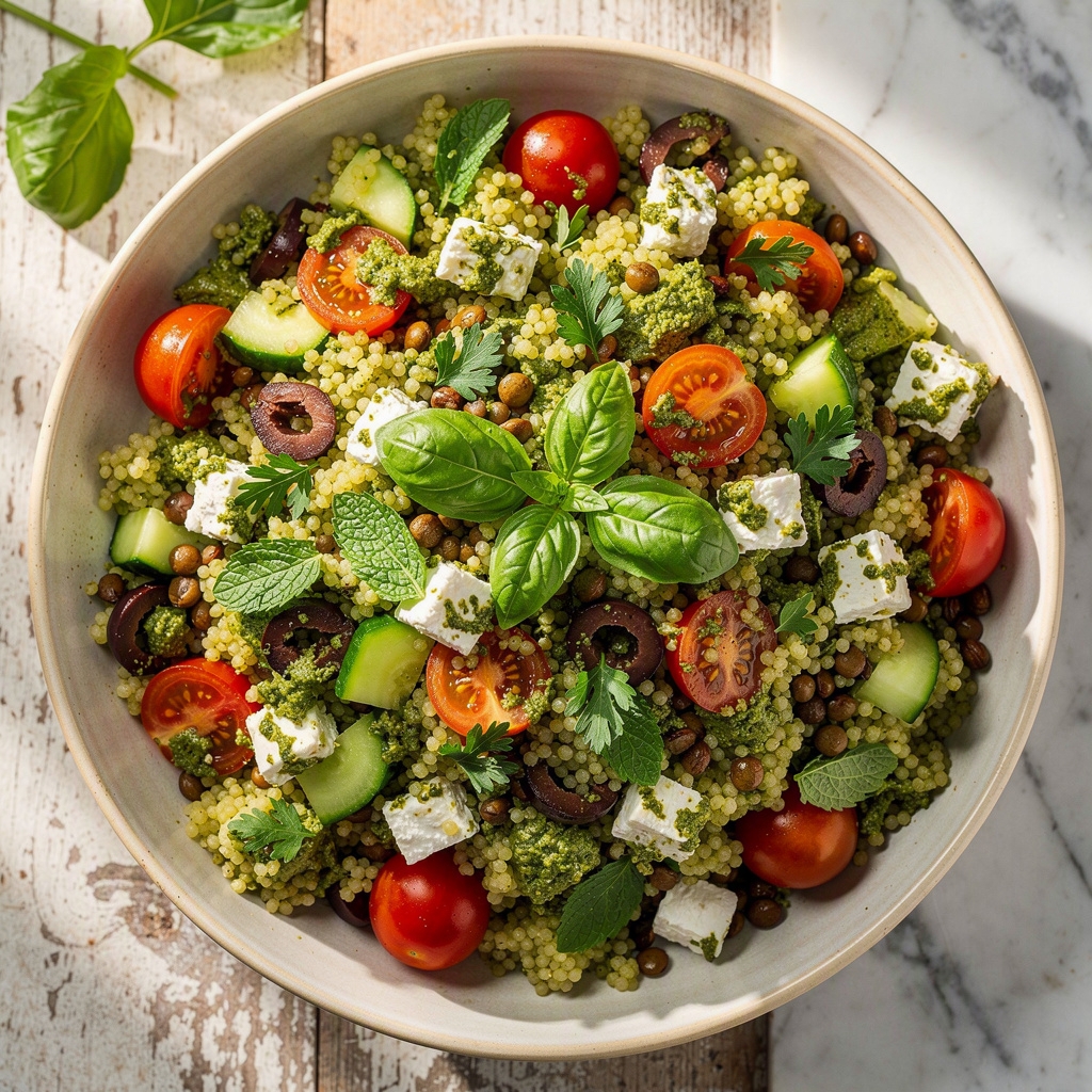 Quick Pesto Couscous Salad