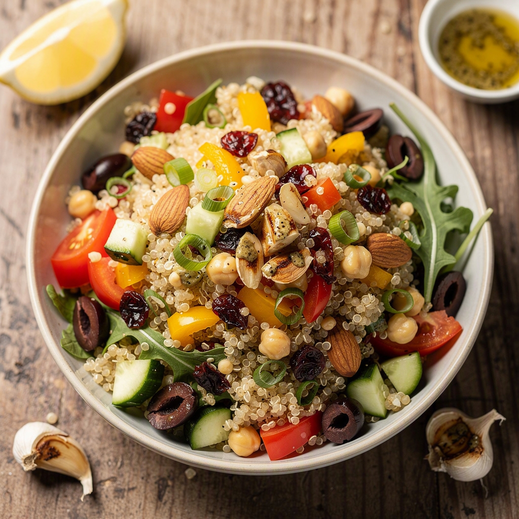 Quinoa Salad with Roasted Garlic Dressing