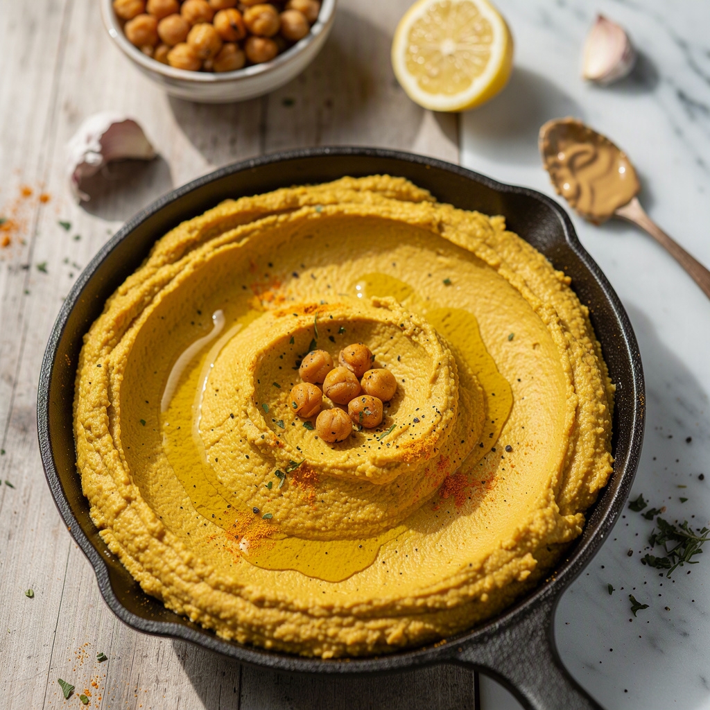 Roasted Lemon Turmeric Hummus