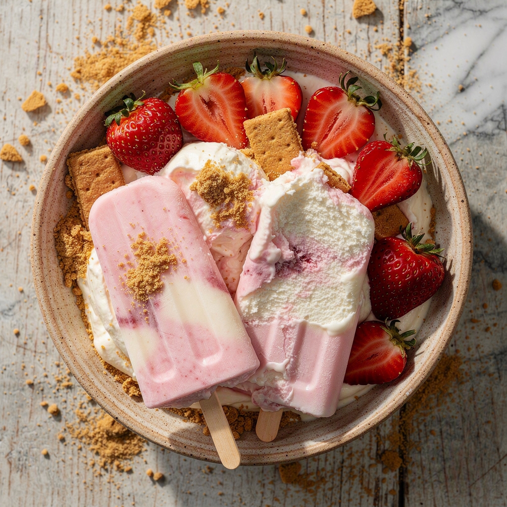 Strawberry Cheesecake Popsicles