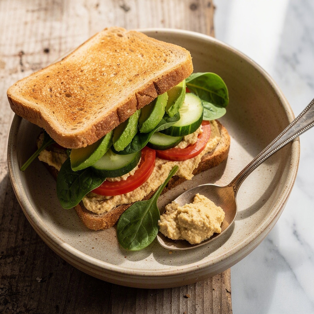 Loaded Avocado & Hummus Veggie Sandwich
